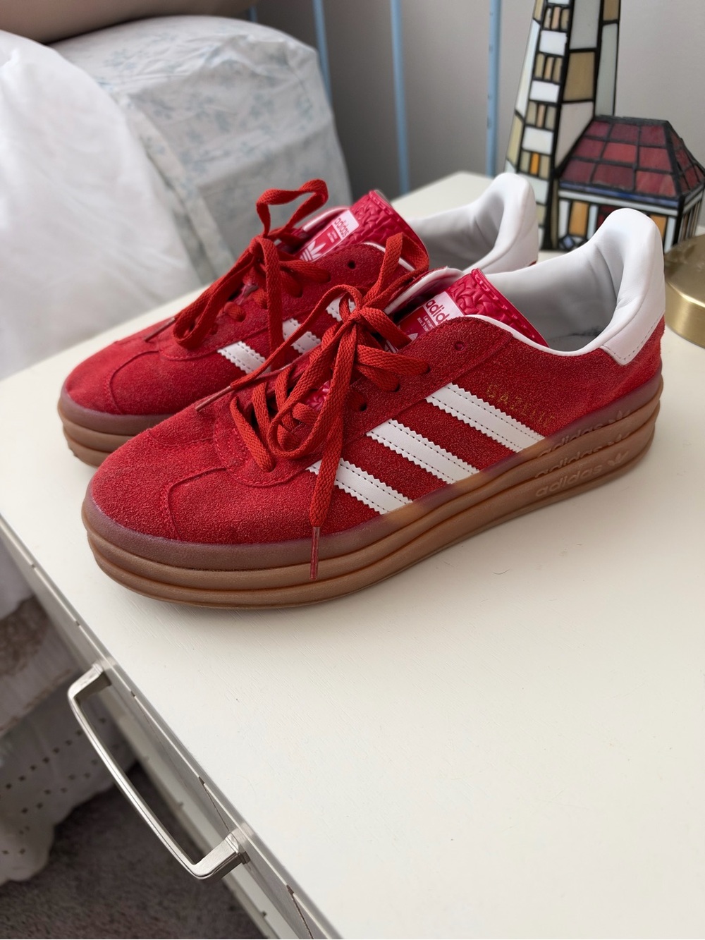 adidas Gazelle Bold - Women’s Red Suede Platform Sneaker
